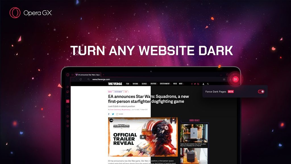 opera gx حالت تاریک